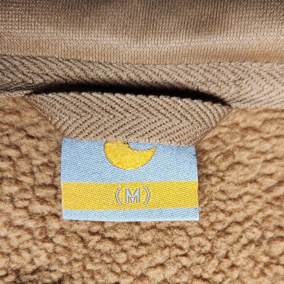 Men's Tuaova Hoodie Brown Quarter Zip Fleece Lined Size M No Hood Drawstring - Picture 7 of 9